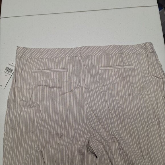 Coldwater Creek Gray Stripe Pants Linen Blend Womens 18 Plus Size‎ - Picture 6 of 8
